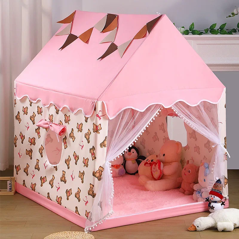 Teddy bear children's tent indoor, children's bed castle, indoor girl dream toy house