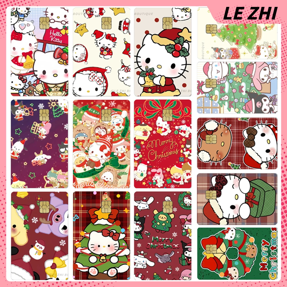 

Kawai Sanrio Hello Kitty Kuromi My Melody Credit Card Waterproof Sticker Shining Rainbow Protective Film Sticker Christmas Gift