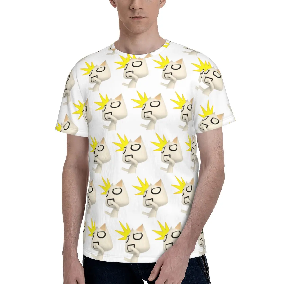 Cartoon Animation Toro Inoue Cat T-Shirt for Men Cotton T Shirts Men's Tees Short Crew Neck Summer Clothes Tops