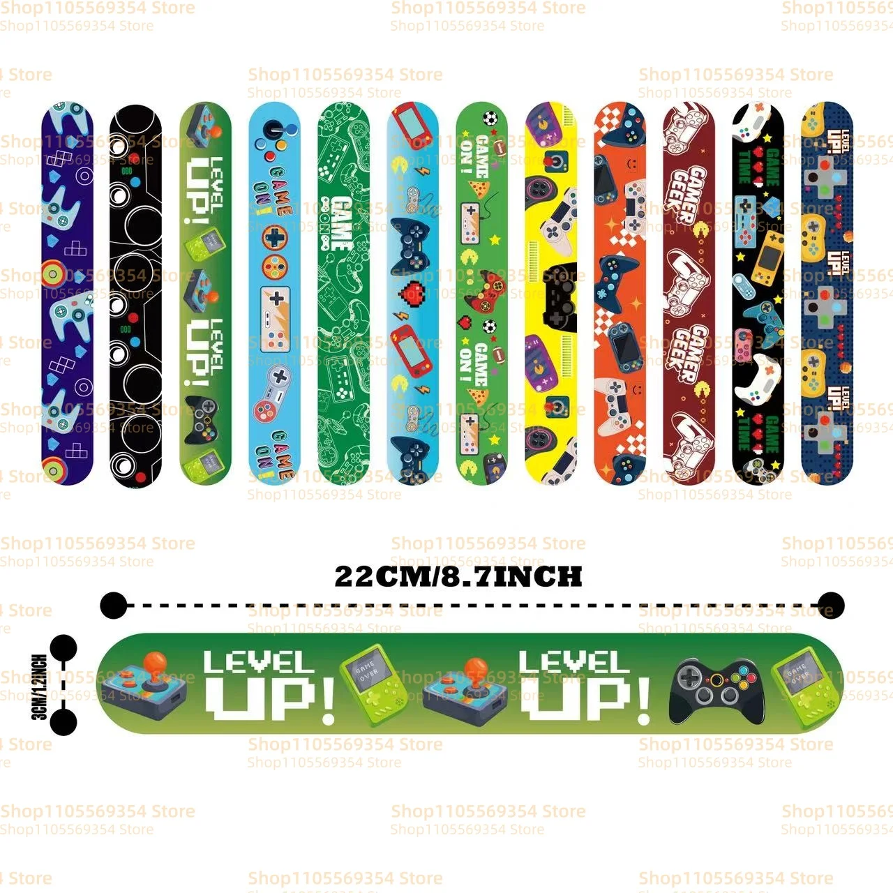 New Design Video Game Slap Bracelets Party Favors Gifts Goodie Bag Fillers Wristbands Snap Bracelets Classroom Rewards Prizes