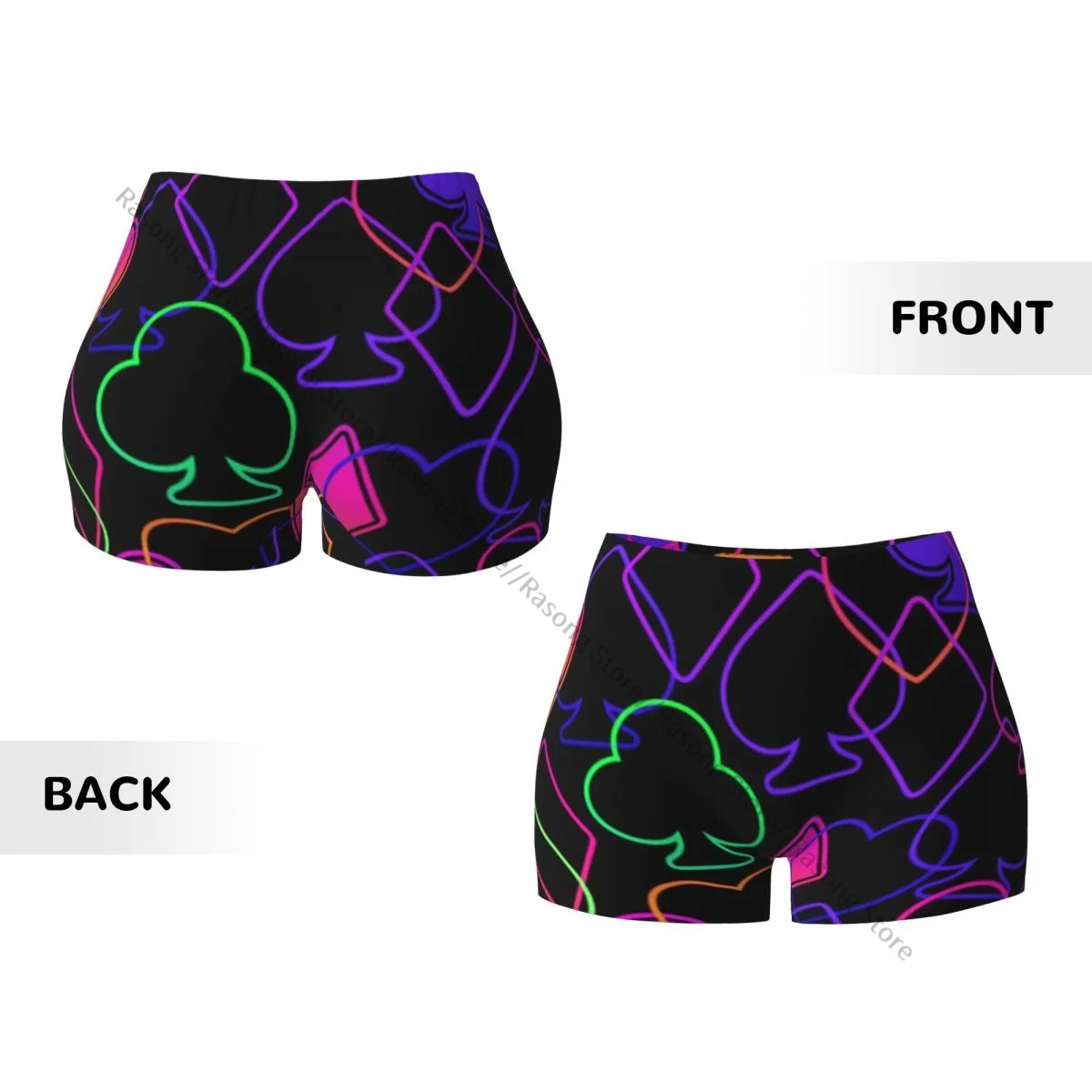 Pantaloncini da yoga da donna Abiti colorati per carte da poker Scrunch Booty Butt Lifting Comfort Fitness Gym