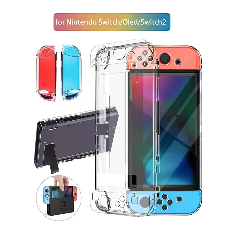 

for Nintendo Switch Case Transparent Cover for Nintendo Switch Oled 2 Switch2 Accessories Crystal PC Protective Case Shell