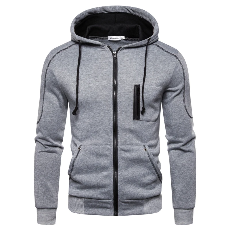 Autumn Winter Mens Tracksuit Business Casual Hooded Sweatshirts Black Jogging Sweatpants 2024 New in zipper Jacket Coat Clothing