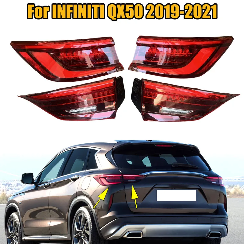 

For INFINITI QX50 2019 2020 2021 Car LED Tail Light Assembly Rear Warning Brake Fog Lamp Turn Signal Stop Light Car Accessories