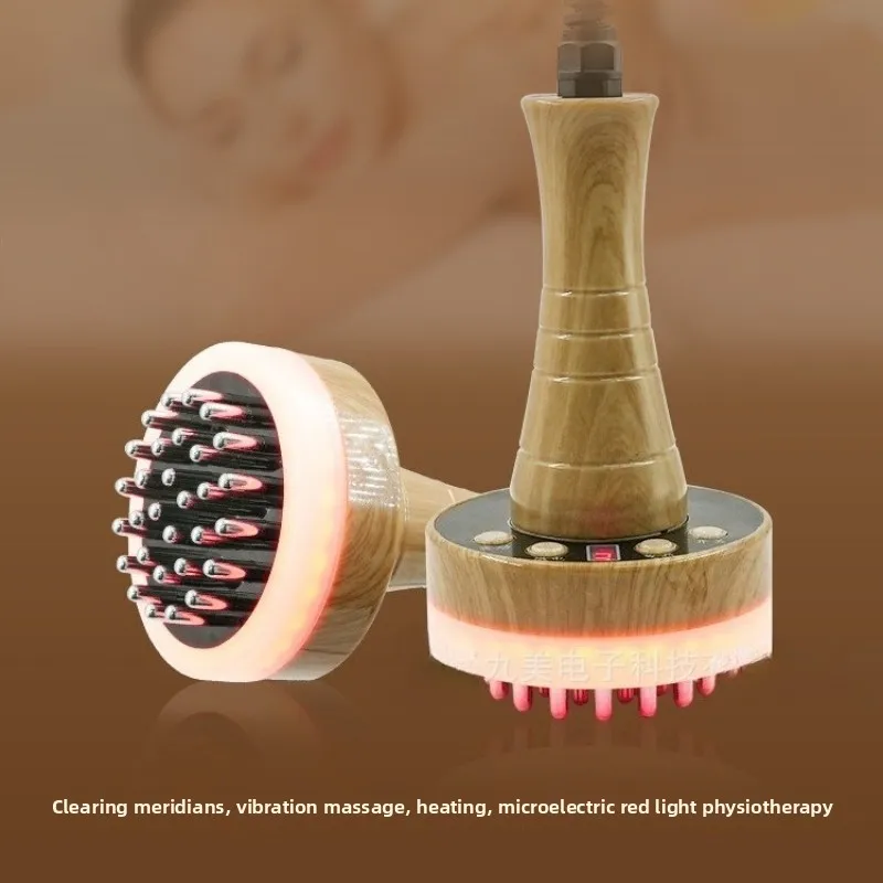 Customizable Electric Meridian Brush Massager, Full-Body Gua Sha Device, Hot Compress Therapy, 9-Level