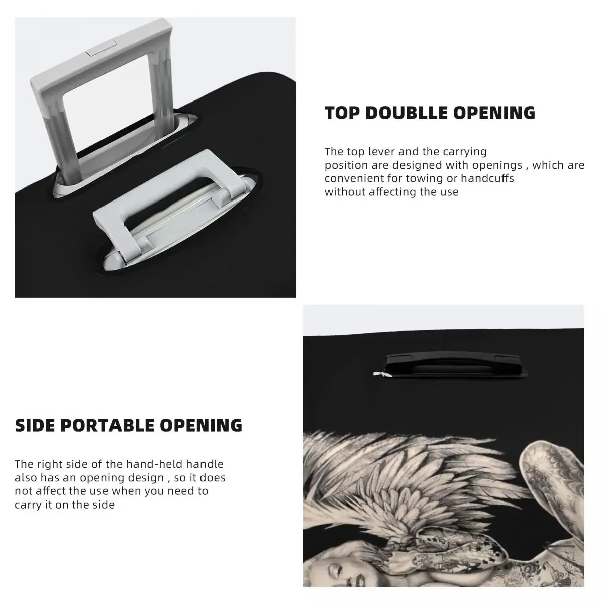 Marilyn  Tattooed Angel Luggage Protective Dust Covers Elastic Waterproof 18-32inch Suitcase Cover Travel Accessories