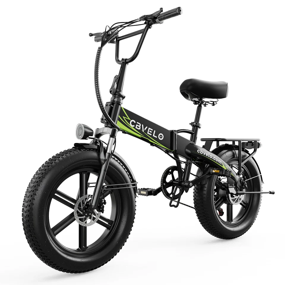 Cybervelo 20" 1000W Electric Bike - Foldable Mountain Sand Off-Road Long Range E-Bike with Built-In Battery for Adults EK5 80 Miles+ image 2