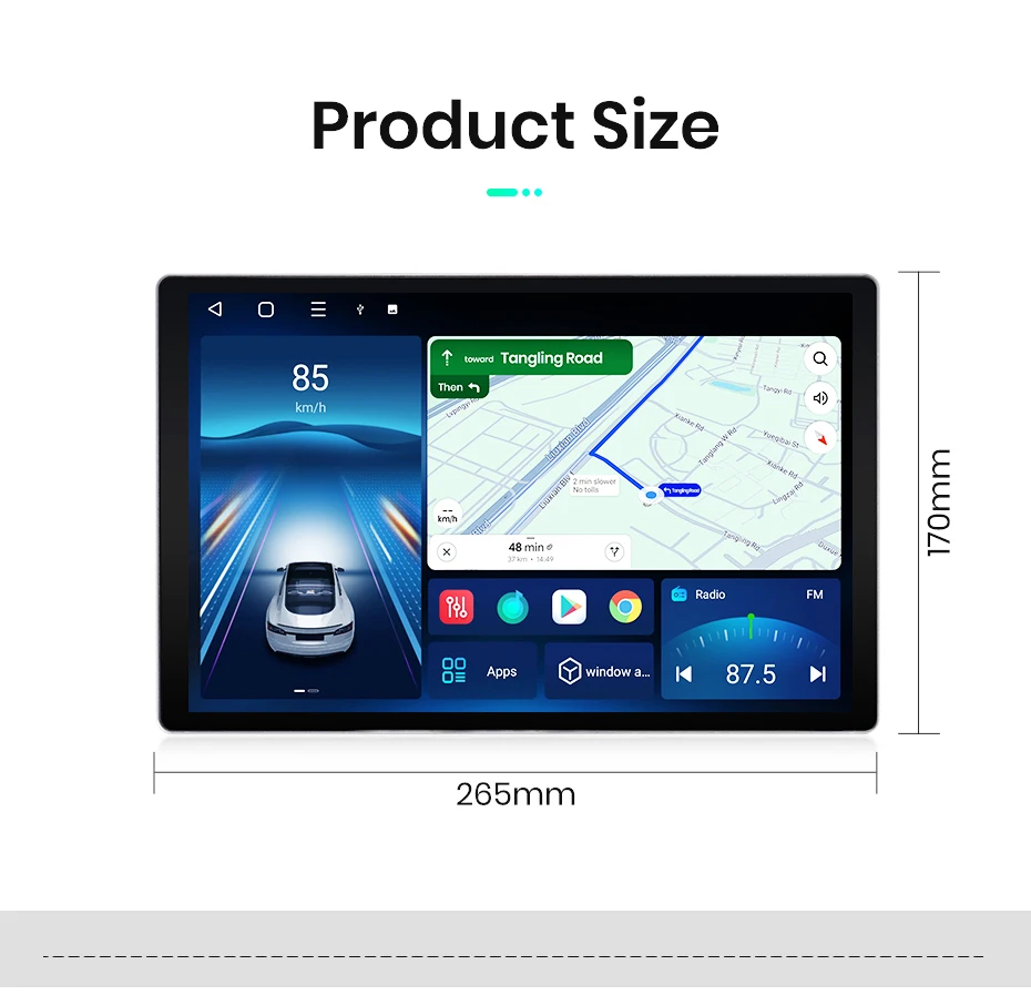 Junsun 11,5 Zoll QLED Touchscreen Universal-Autoradio, kabellos, für Apple CarPlay, Android Auto, Stereo-Multimedia-Videoplayer, intelligente Fahrzeugsysteme, 2-DIN-Autoradio, Head Unit, GPS-Navigation, BT, 4G, WLAN, 8-Kern-Prozessor, FM, AM, DSP, RDS, SWC, DAB – Detail 26