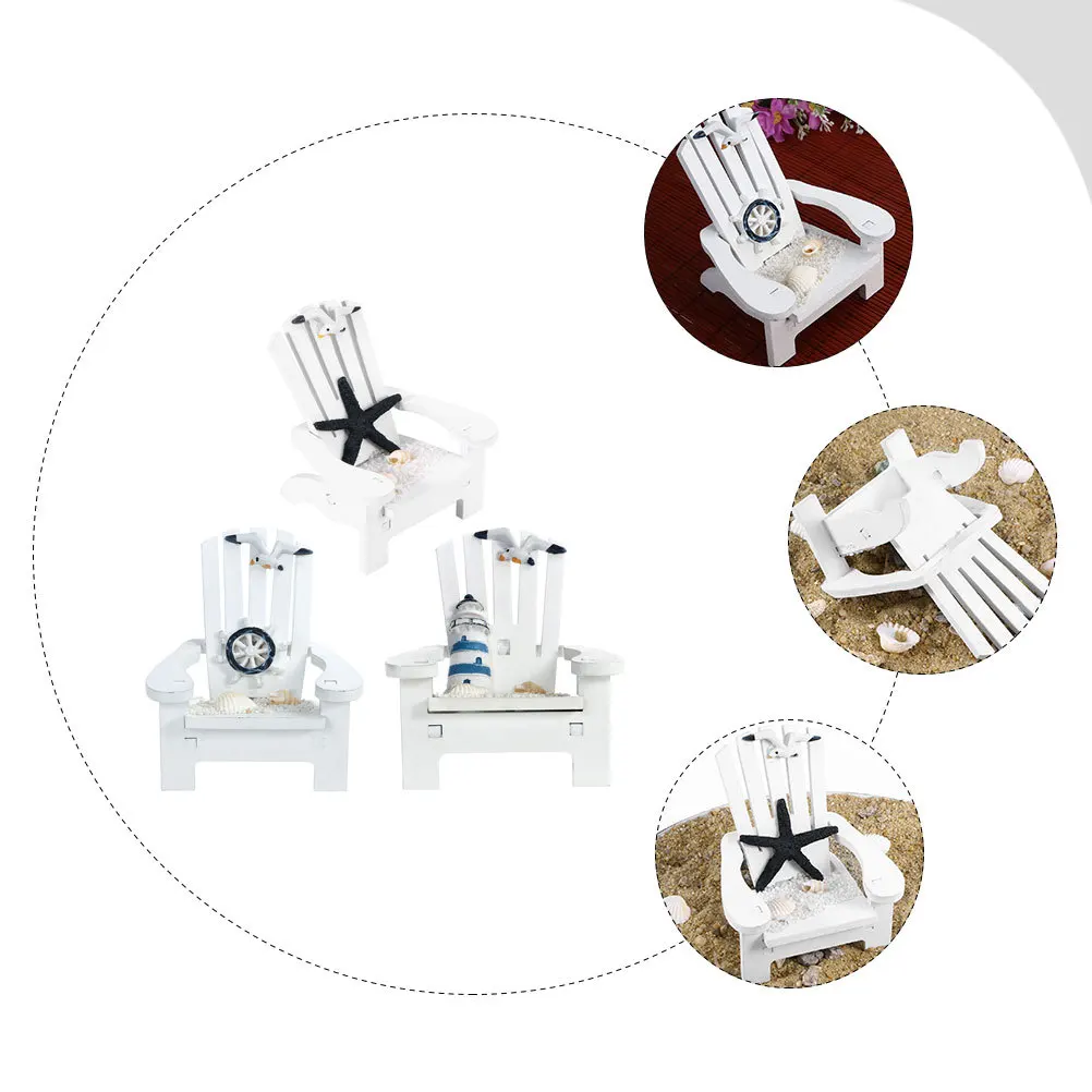 

3pcs Mini Chair Wooden Summer Ornament Small Chair For Dollhouse For Table Decor Home Office Dollhouse Landscaping Simulation