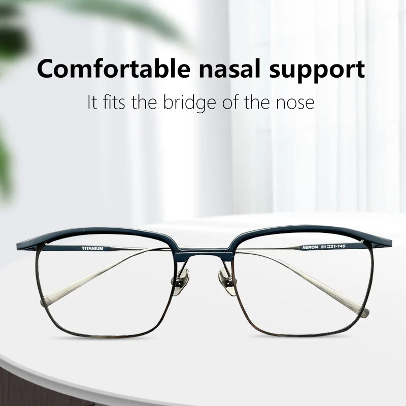 2023 Ultra-light Business Pure Titanium Square Glasses Frame Retro Optical Prescription Eyeglasses Men Woman