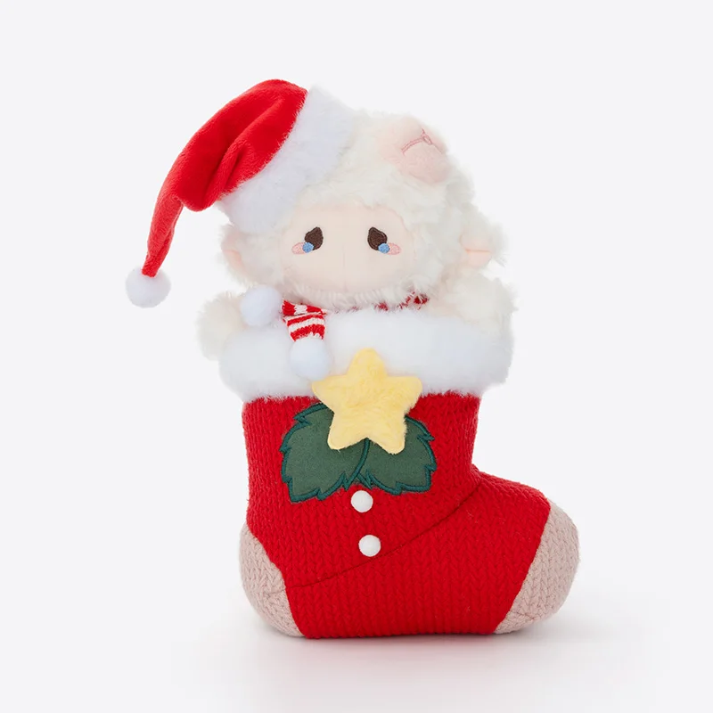 ZEIO 플러시 양 인형 크리스마스 양말 크로스바디 백 부드럽고 푹신한 축제용 숄더백 여자친구를 위한 크리스마스 선물