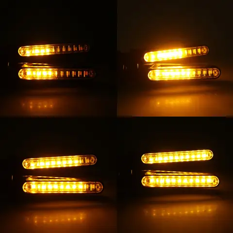 2PCS Motorcycle LED Turn Signal Light Universal DRL Amber Flowing Blinker Indicator Motorcycle Flashing Light Tail Lamp