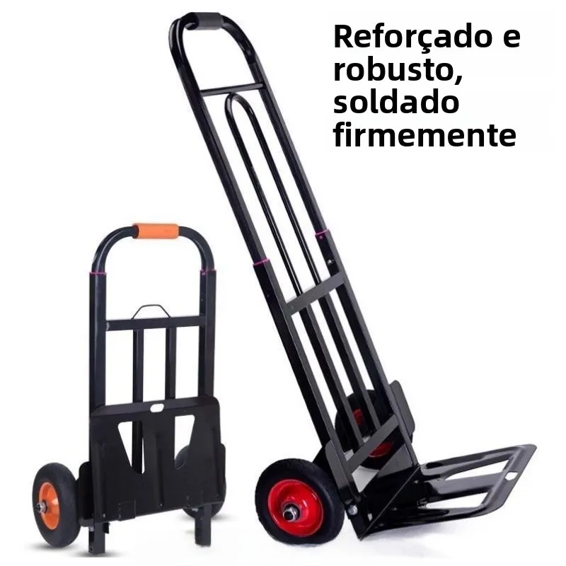 thickened-portable-hand-dragged-shopping-cart-household-cargo-moving-car-hand-pulled-trolley-foldable-carbon-steel-rubber-wheel