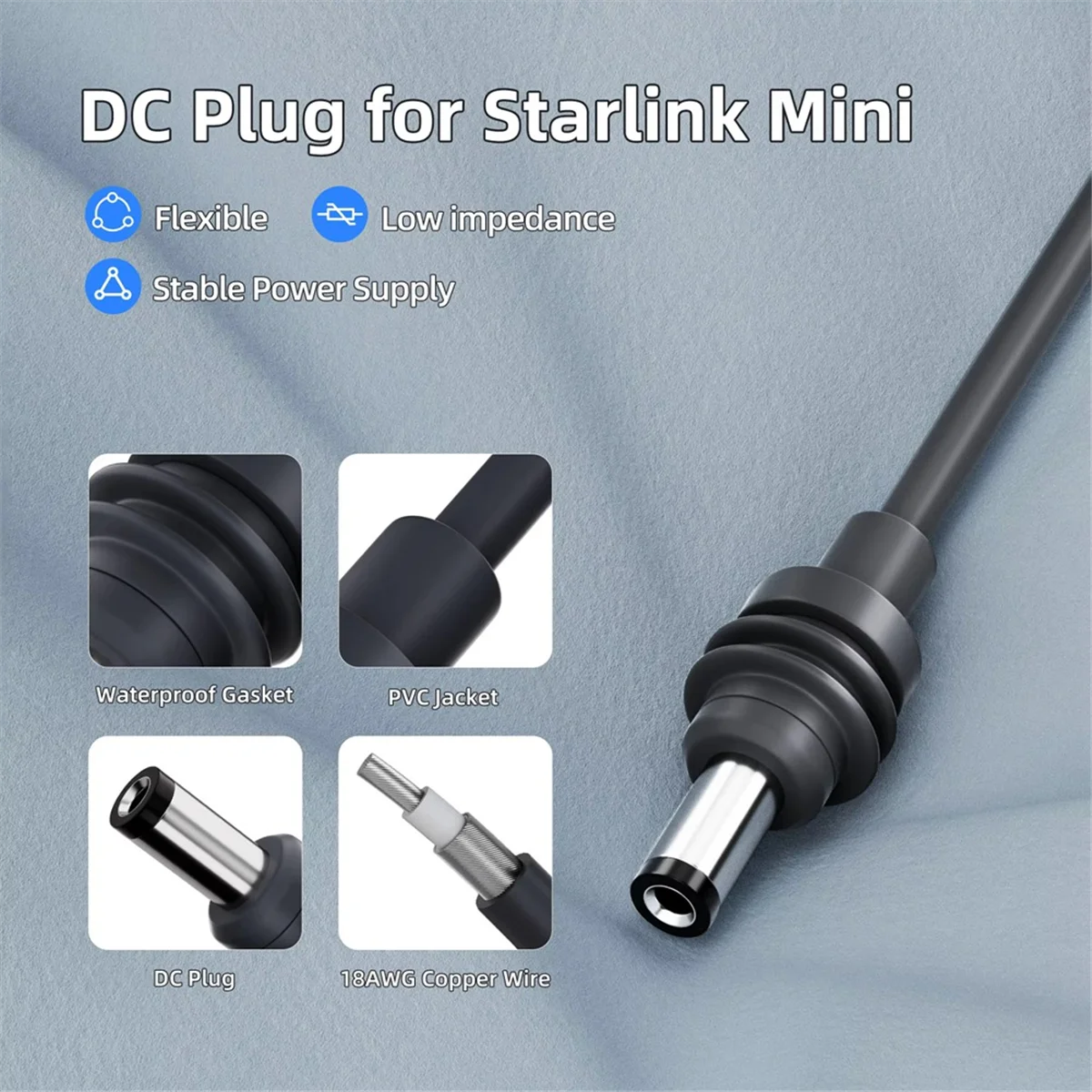 Starlink Mini 用、ステップアップ電源ケーブル - 12V/24V から 30V 3.5A コンバータ -Y18A