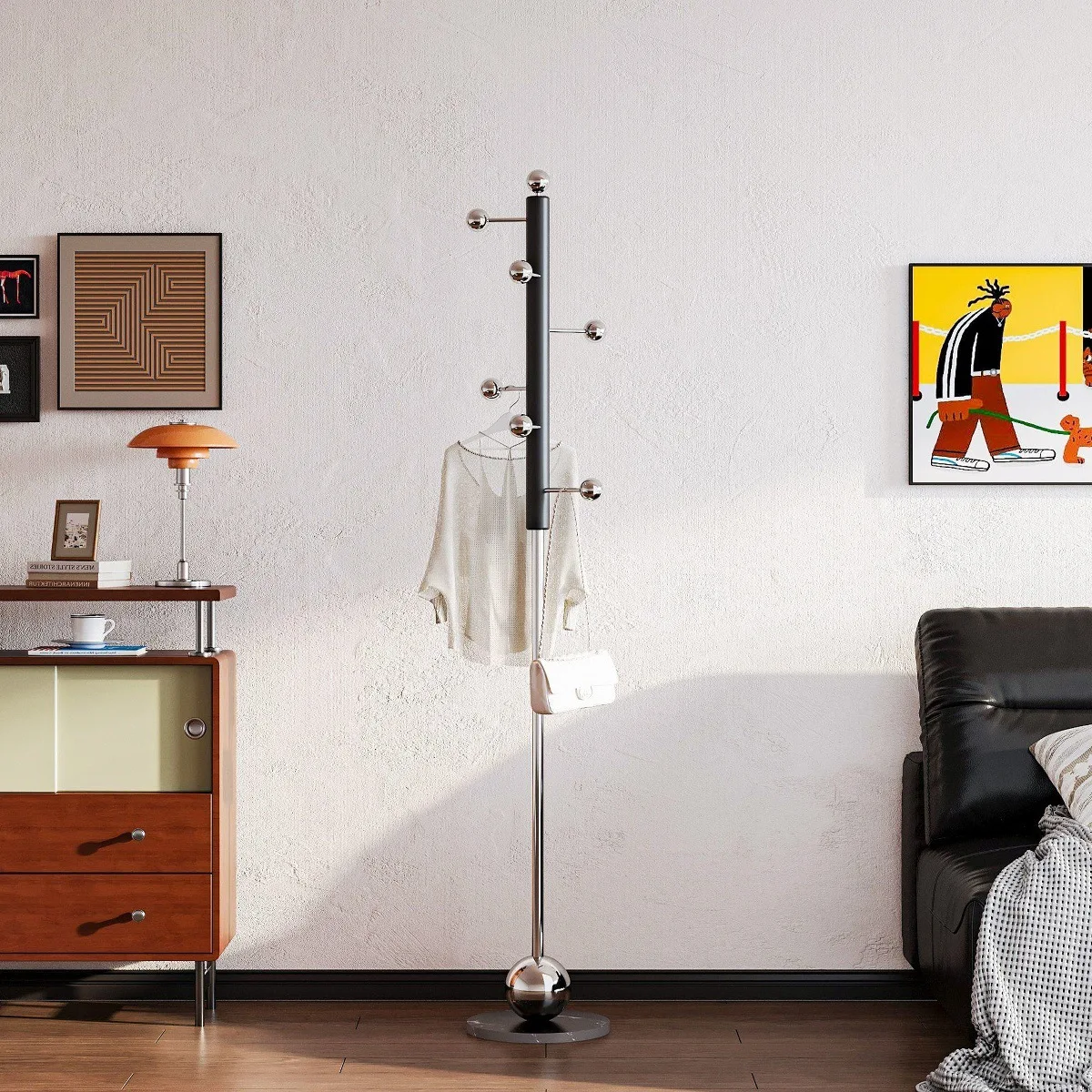 Light home entrance bedroom single pole stainless steel designer hanger