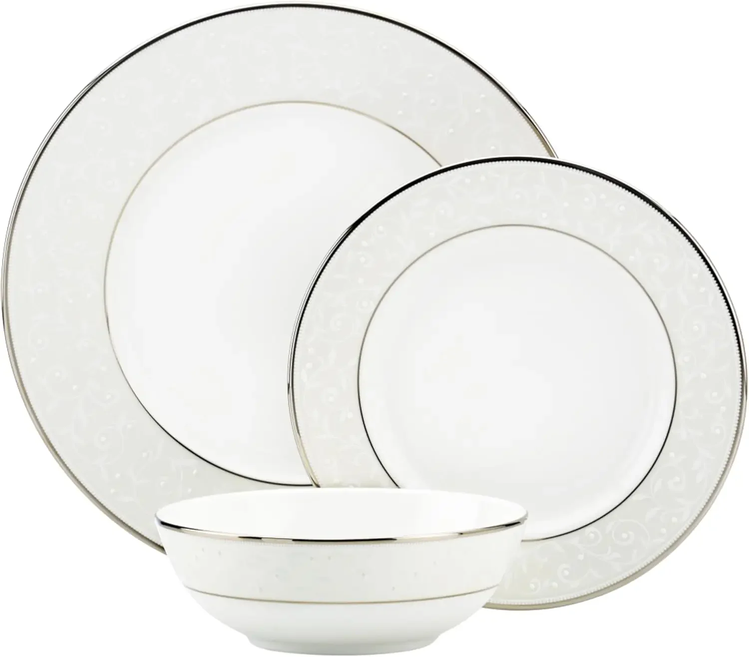 

3-Piece Place Setting Opal Innocence,White/Silver