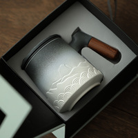 Ceramic tea separation tea cup, men's office team building gift, filter inner liner with lid