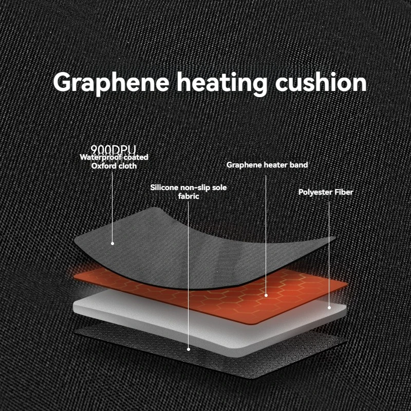 Outdoor graphene heating seat cushion, office outdoor seat cushion, heating artifact heating pad