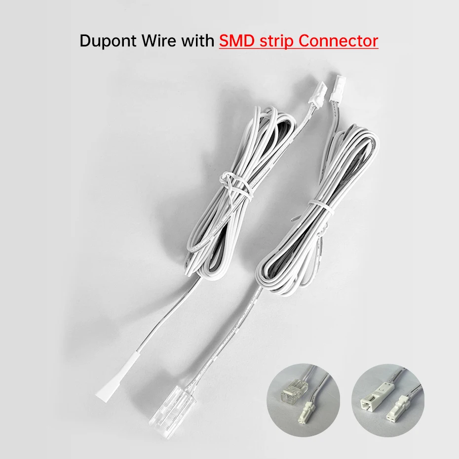 

Dupont Extension 2Pin LED Cable 2m 8mm 10mm Quick Connector Ultra Thin Crystal Buckle for 2835 SMD Strip Lights Extension