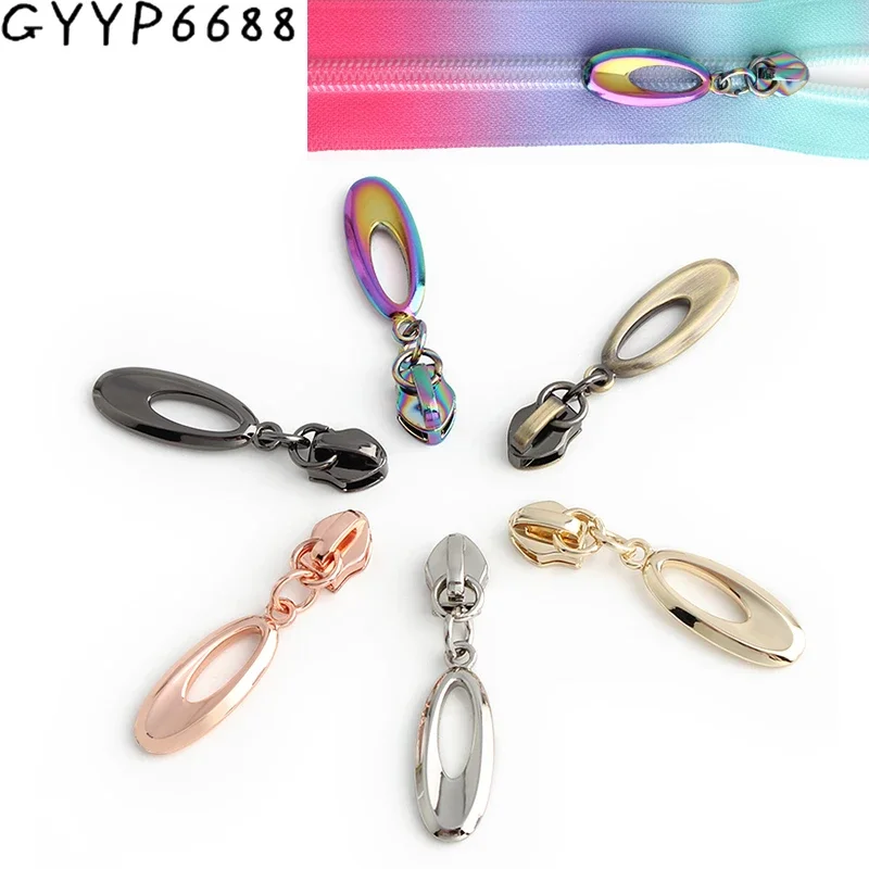 

10/50/100PCS Water Droplet Shape 45x13MM 5# Nylon Metal Zipper Slider For Cloth Jacket Bags Puller Head Decoration Accessories