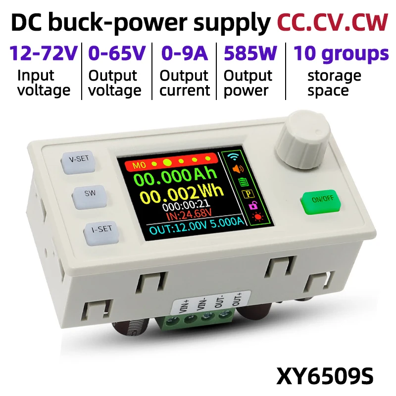 

CNC Adjustable DC Voltage Regulator Step-Down Power Supply 65V 9A 585W Constant Voltage Constant Current Buck Converter Module