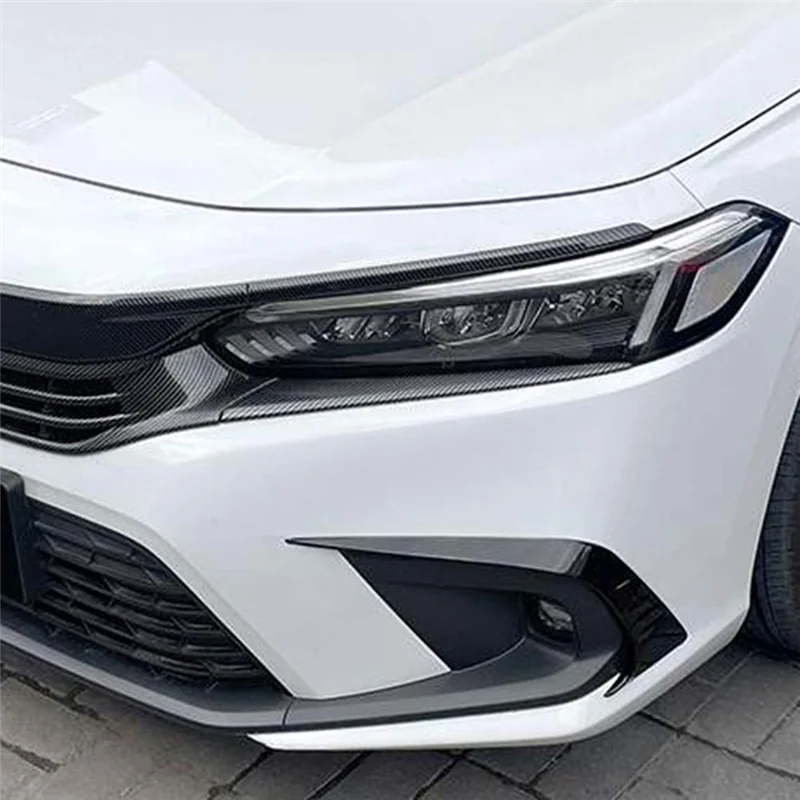 

A77T-Car Front Bumper Splitter Spoiler Fog Light Canard Parts For Honda Civic 11Th Generation 2021+ Glossy Black