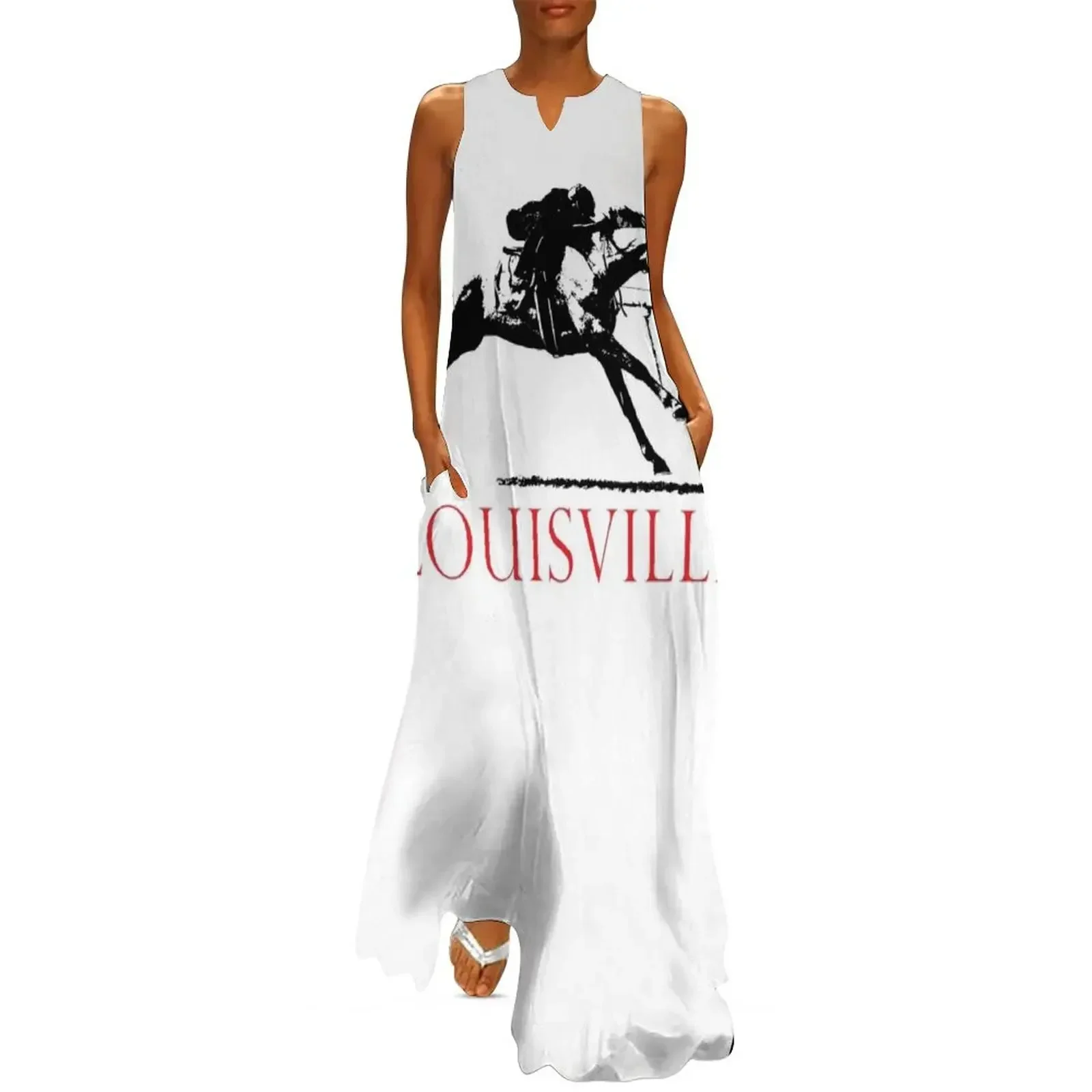 

Red Louisville Race Horse Long Dress Woman fashion birthday dress Women's dresses Dress