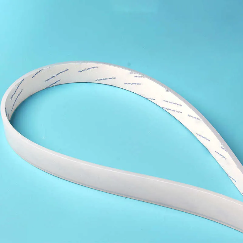 1 متر الأبيض الذاتي لاصق سيليكون المطاط قطاع المضادة للانزلاق ارتفاع درجة الحرارة الصلبة امتصاص الصدمات طوقا W:10 ~ 50 مللي متر T:1/2/3/5/10 مللي متر