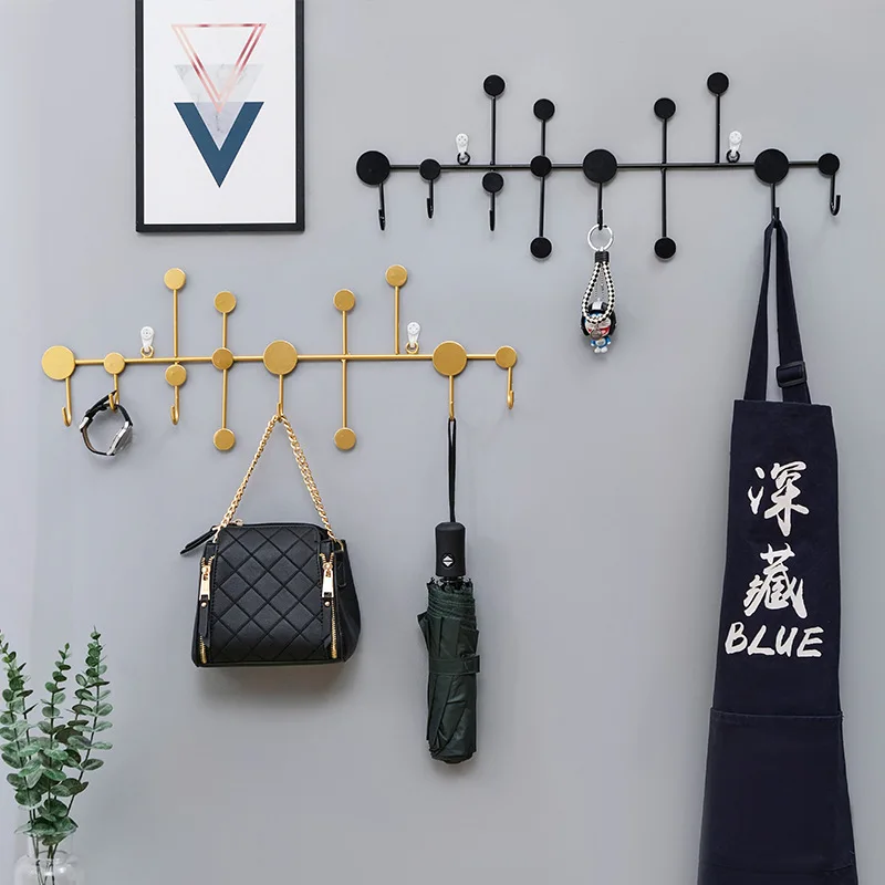 Creative Punch-free Decoration Fitting Room Coat Rack Nordic Hook Door Key Rack Storage Porch Wall Hanging Door Rear Hook