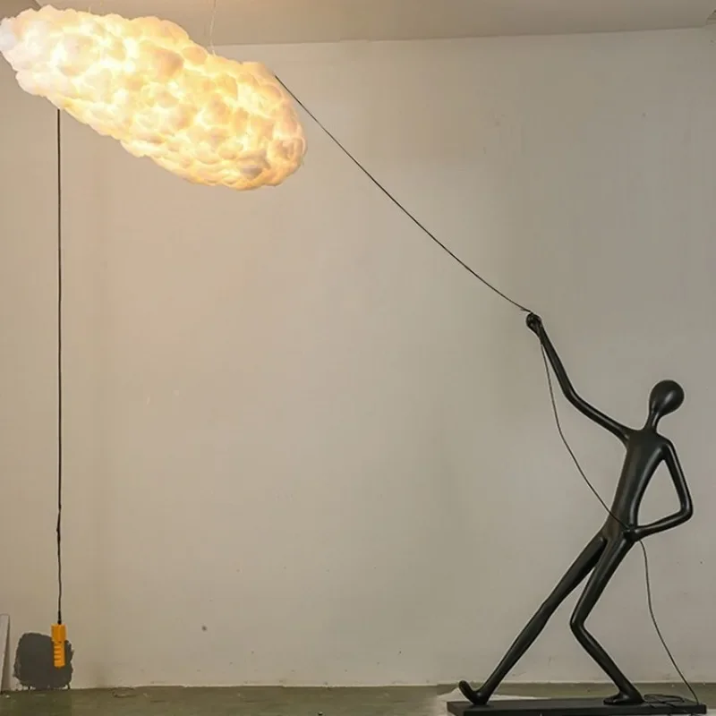

Nordic designer humanoid art sculpture resin ornament lamp engineering villa hotel exhibition hall sales office floor lamp