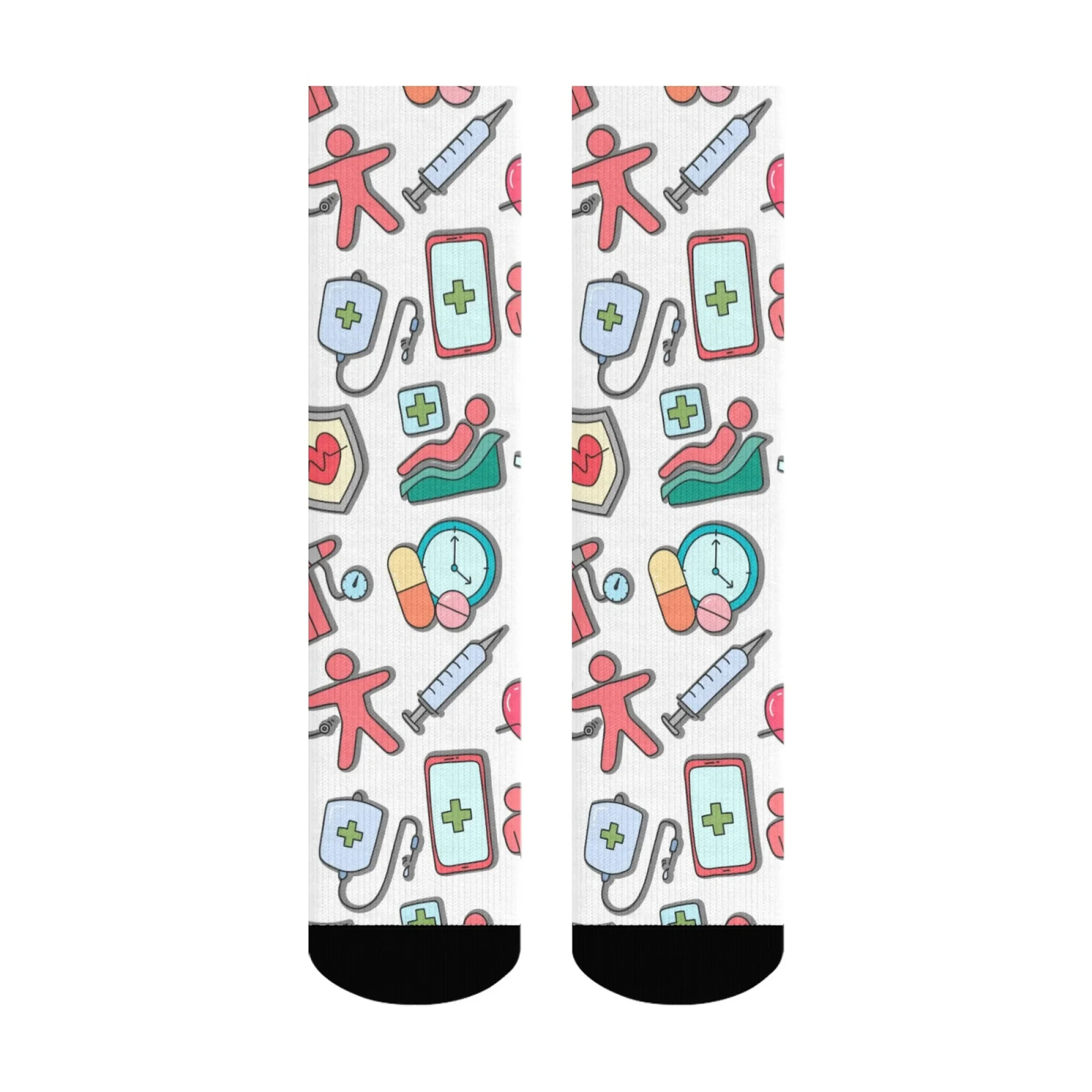 الطب معالجة الطبيب والممرضات الكرتون لطيف الجوارب الجدة Harajuku الهيب هوب جوارب بأشكال مضحكة هدية مريحة عدم الانزلاق الدراجات الجوارب