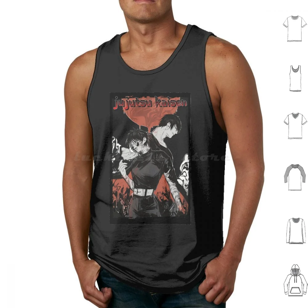 Maki Zenin y el poderoso Toji Fushiguro camisetas sin mangas estampado algodón Sukuna Anime Manga Gojo Itadori Jjk Megumi