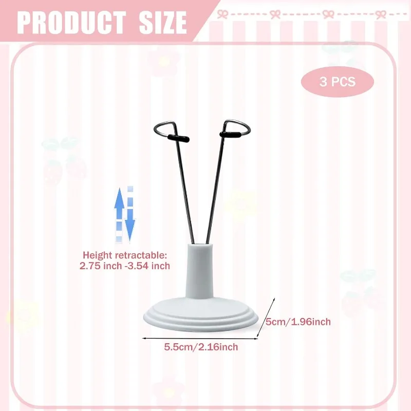 Adjustable Doll Stand for 4-8 Inches Dolls Black White Display Bracket & Card Holder Home Decor Birthday Day School Season Gift﻿