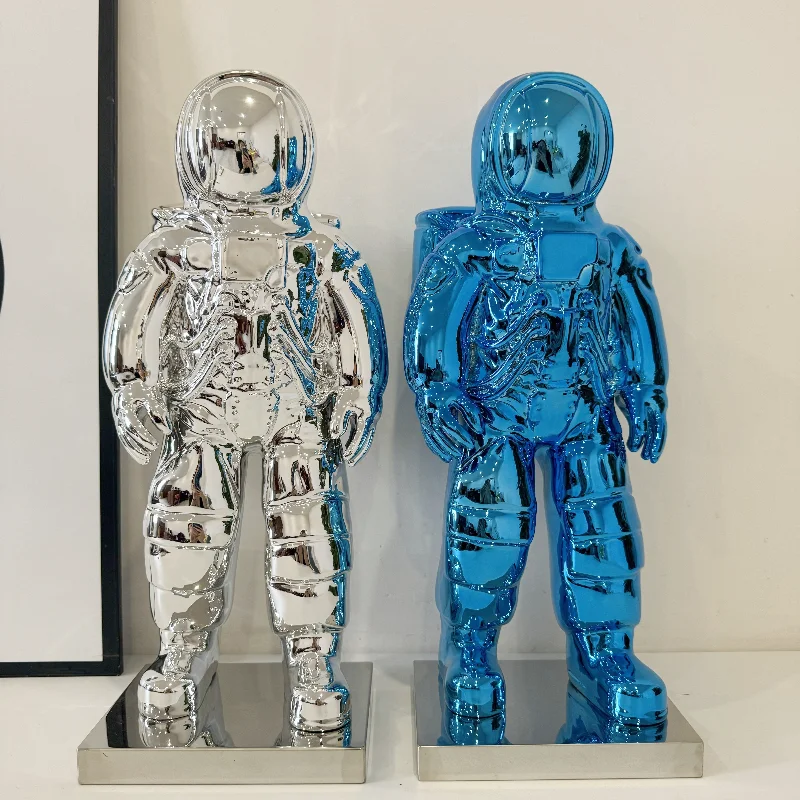 Astronaut Resin Figurine, Electroplated Desktop Craft, Modern Minimalist Soft Furnishings Home Decor  3d Art Sculpture