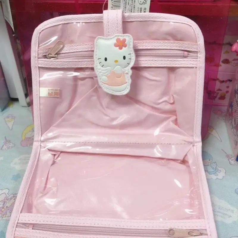 

Hello Kitty Anime Kawaii Sanrio Ins Makeup Bag Cute Cartoon Portable Large Capacity Travel Toiletry Storage Bag Gifts for Girls