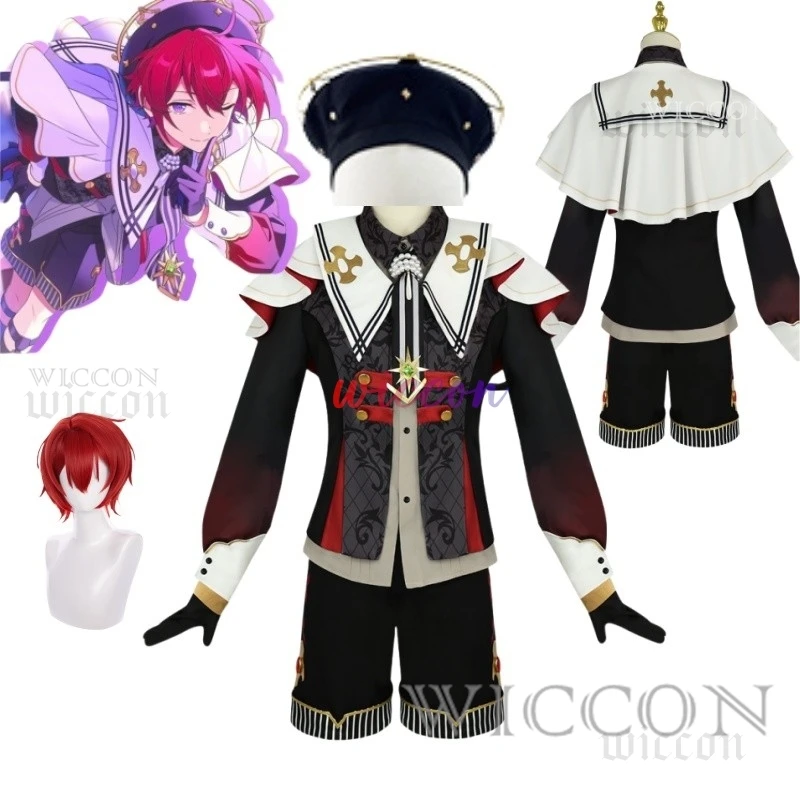 

Game Ensemble Stars Suou Tsukasa Cosplay Fallen Angels Costume New ES Knight Suou Tsukasa Fallen Angel Cos Uniform Hat Wig Suits