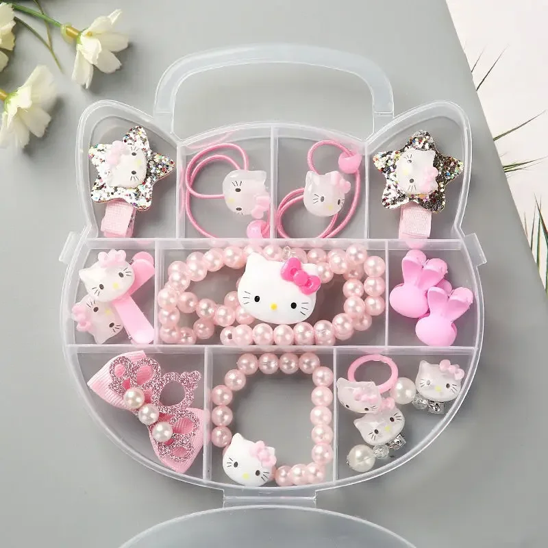 

15PCS/set Kawaii Hairpin Hair Band HelloKittys Anime Cartoon Student Children Hair Clip Hair Accessories Decorate Toys Girl Gift