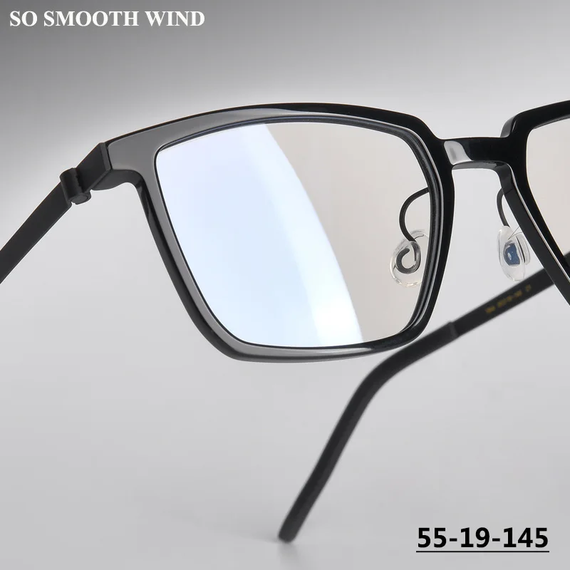 Ultralight Acetate Sqaure Eyeglasses Large Face Spectacles Men Titanium Retro Screwless Full Frame Glasses Wide Rim Eyewear 1844
