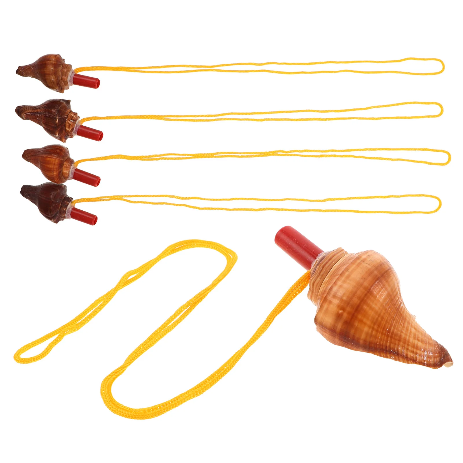 Sifflets de conque naturelle en forme de coquille, 5 pièces, pour Camping en plein air, randonnée, entraînement, forte d'urgence, appel marin Portable, cadeaux