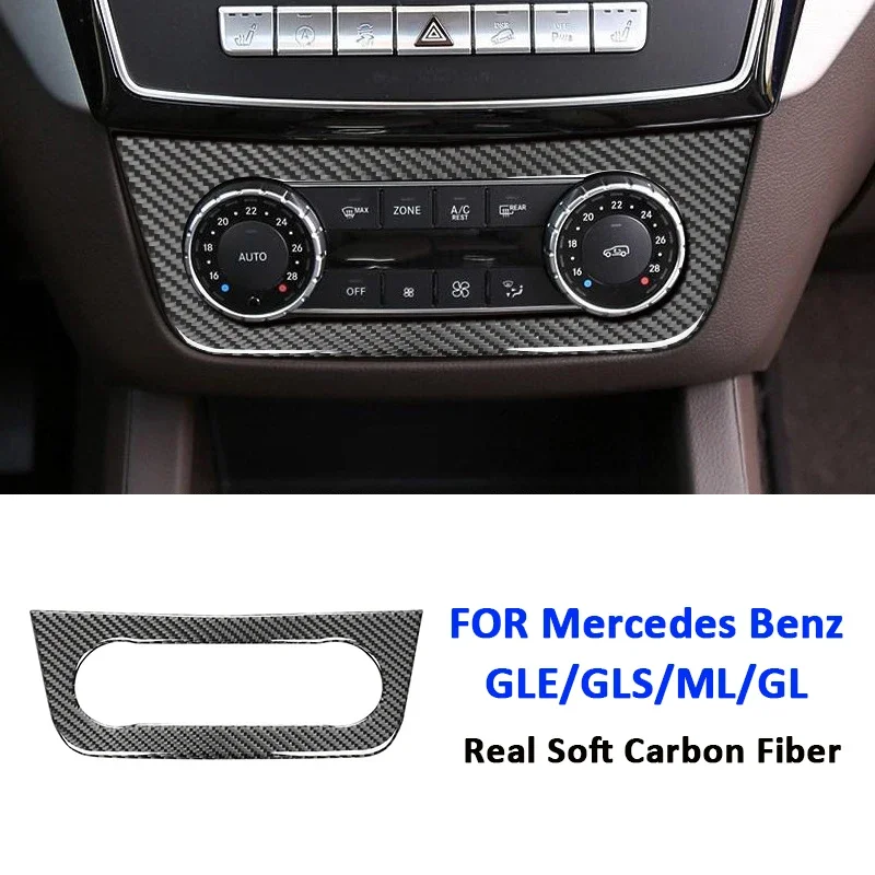 

Carbon Fiber Car Center Air Conditioning Control Panel Adjusting Knob Frame Decoration Sticker For Mercedes Benz GLE GLS ML GL