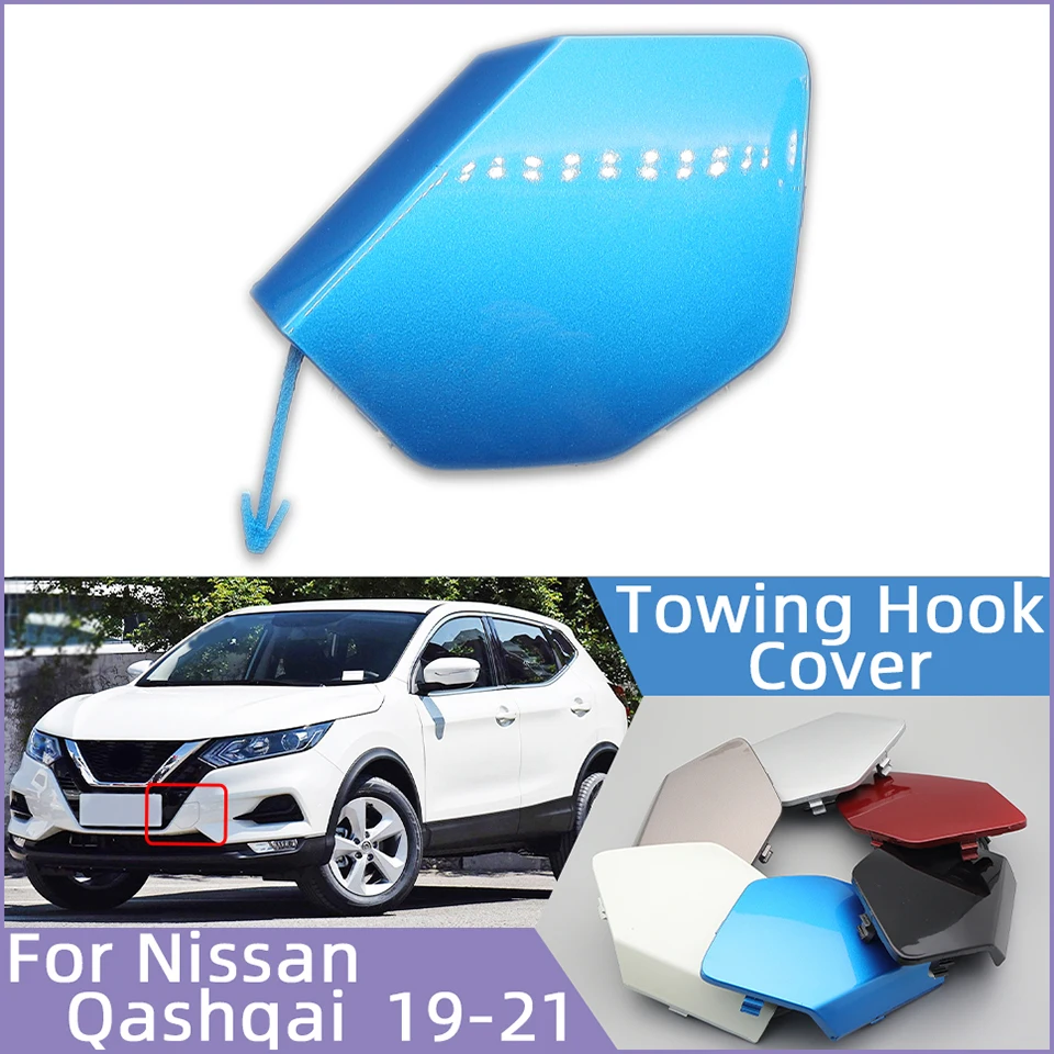 Front Bumper Towing Hook Hauling Cap For Nissan Qashqai 2019 2020 2021 Auto Parts Tow Hook Eye Trailer Cover Lid Garnish Trim