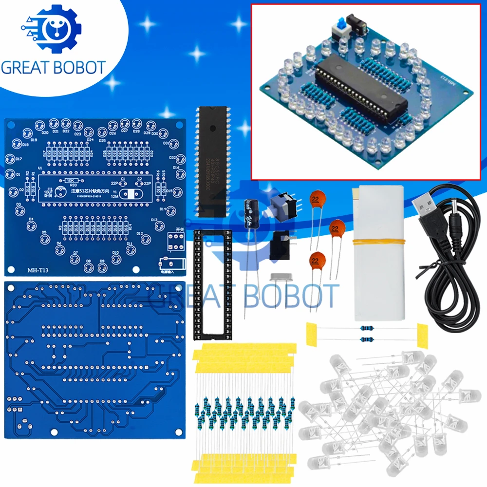Star/Heart-Shaped RGB LED Module (1PC) - Colorful Glare DIY Lighting for 51 MCU & for Arduino