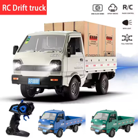 New RC Cars KF21 1/16 Scale Mini Cargo Truck With Spray Lights Drift Function Remote Control Model Vehicle Toys Children's Gifts