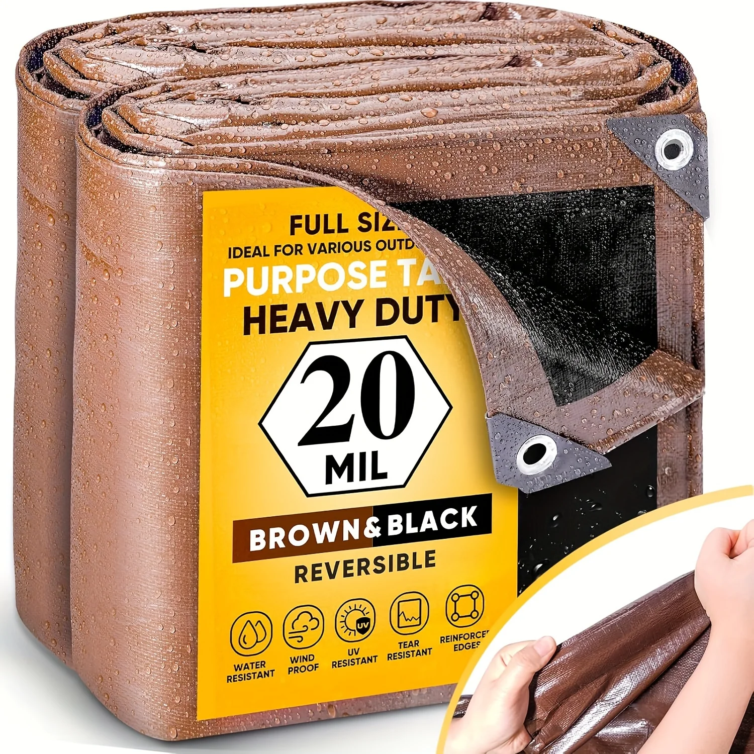 

Сверхпрочный тент 20 мил | Толстый водонепроницаемый, устойчивый к УФ-излучению и разрывам чехол для защиты от сильного дождя, снега, ветра, мороза, идеально подходит для использования на открытом воздухе.