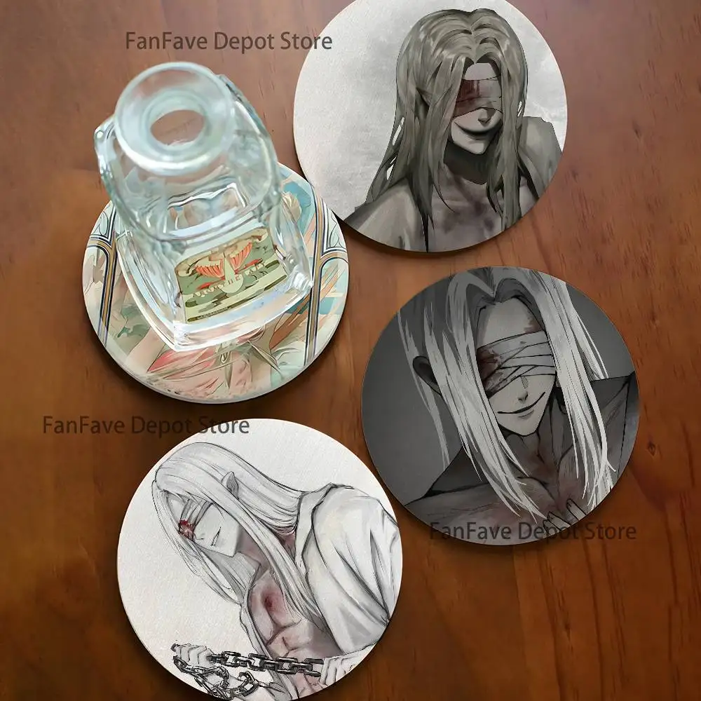 Mr Silver H-Homicipher Wood Coaster Set - Heat Resistant For Tea & Coffee, Home Cafe Decor Holiday Gift 2
