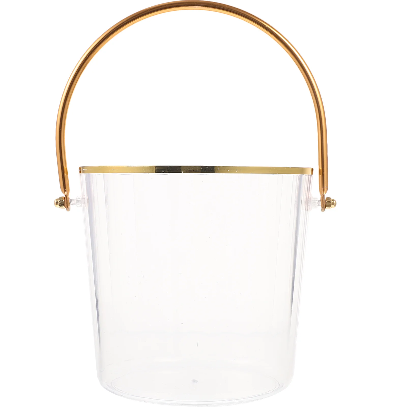 

Transparent Plastic Ice Bucket Large Capacity Portable Ice Container with Sturdy Handle for Bar Party Picnic Wine Beer Cooler