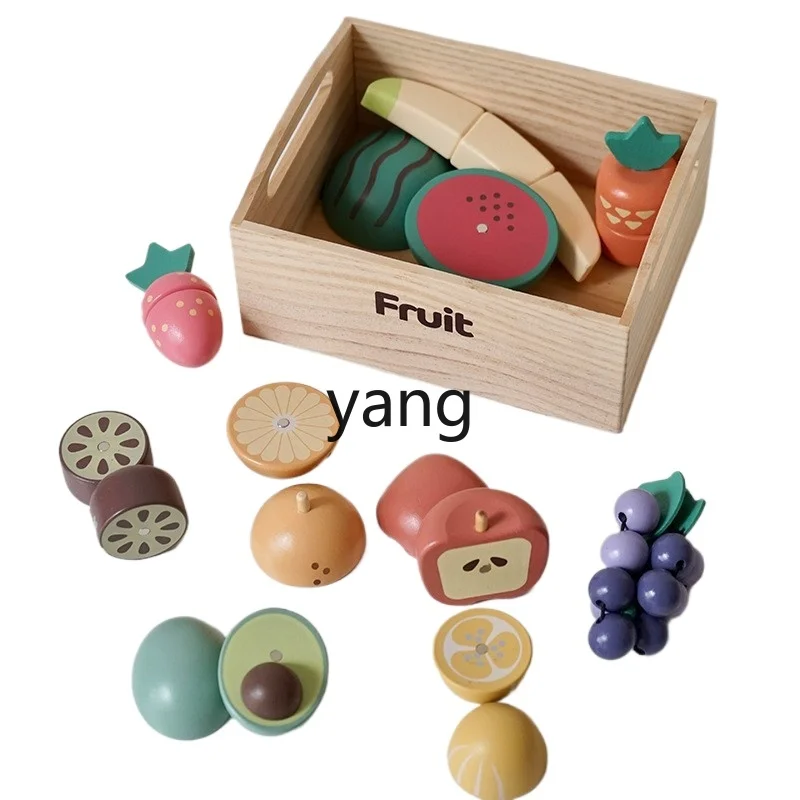 

CX Children's Play House Wooden Cut Fruit Toys Vegetable Cut Le Boys and Girls Kitchen Pot Set