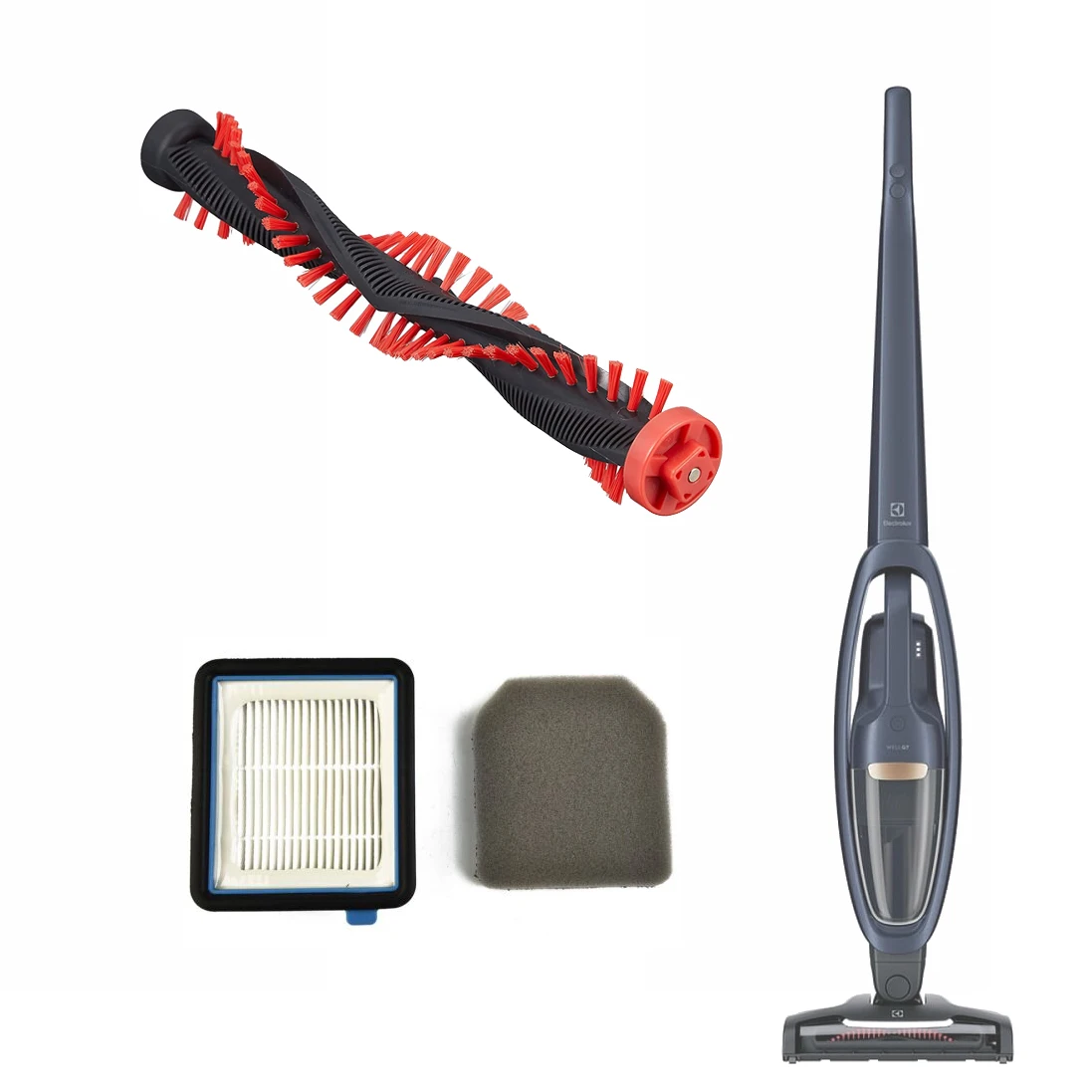 4 Sets Replacement Filter And 1 Power Head Roller For Electrolux