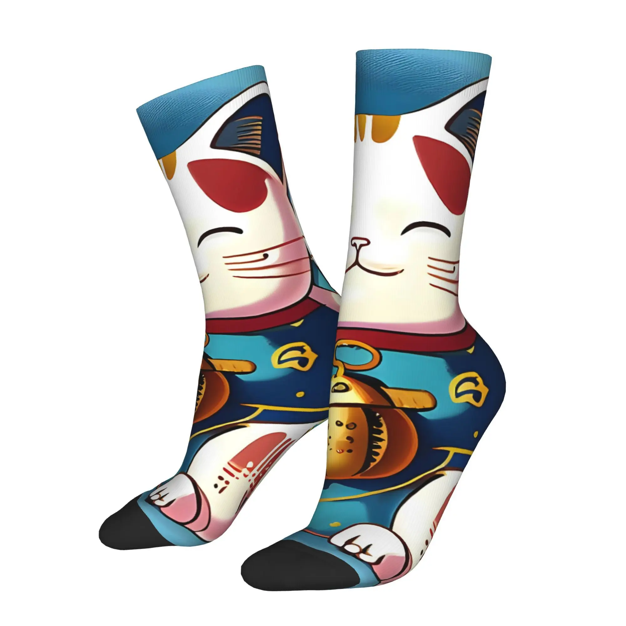 

Funny Sock for Men Lucky Cat Hip Hop Harajuku Happy Quality Pattern Printed Crew Sock Novelty Gift