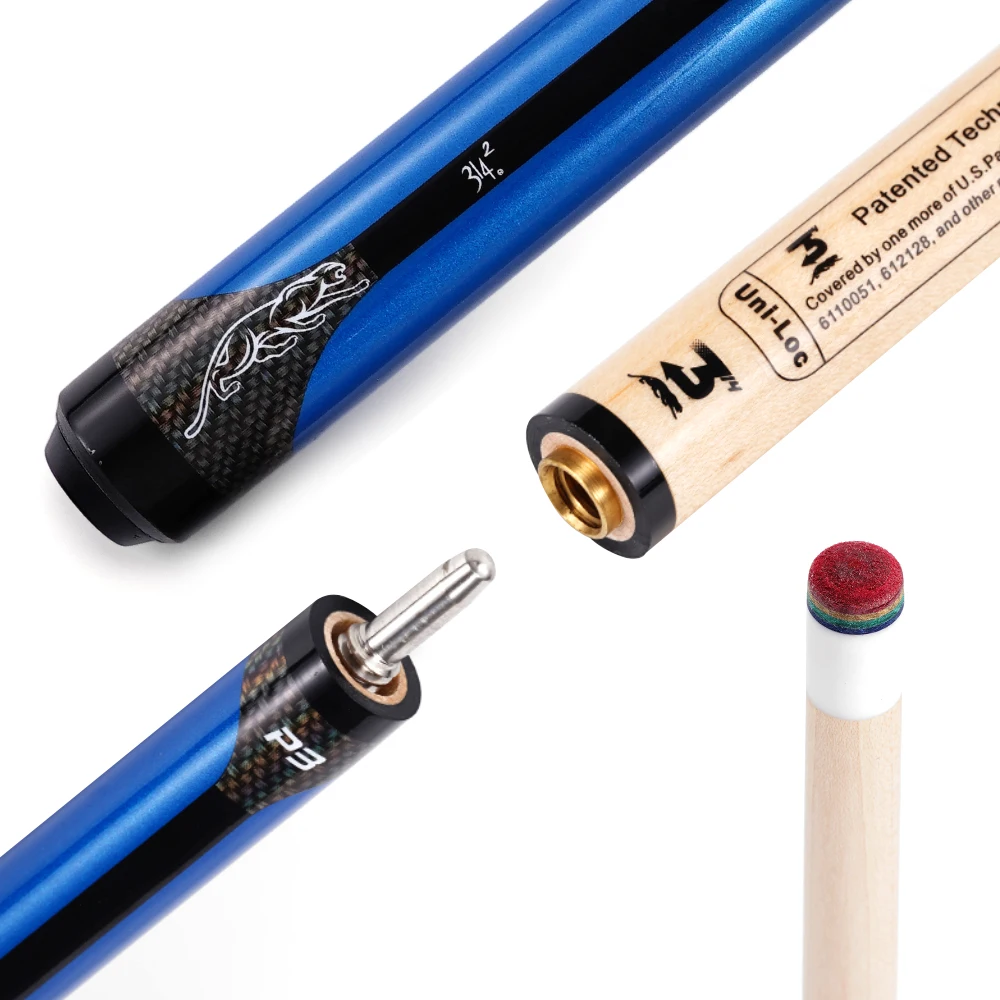 Professional 2-Piece Pool Cue Canadian Hard Maple Billiard Cue Stick 12.5mm Leather Tip 57 Inch for 8 Ball 9 Ball